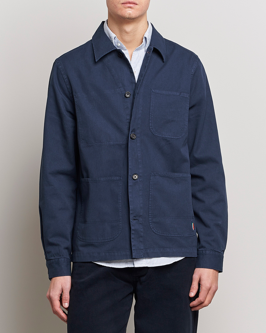 Hombres | Camisas | PS Paul Smith | Cotton Zebra Overshirt Navy