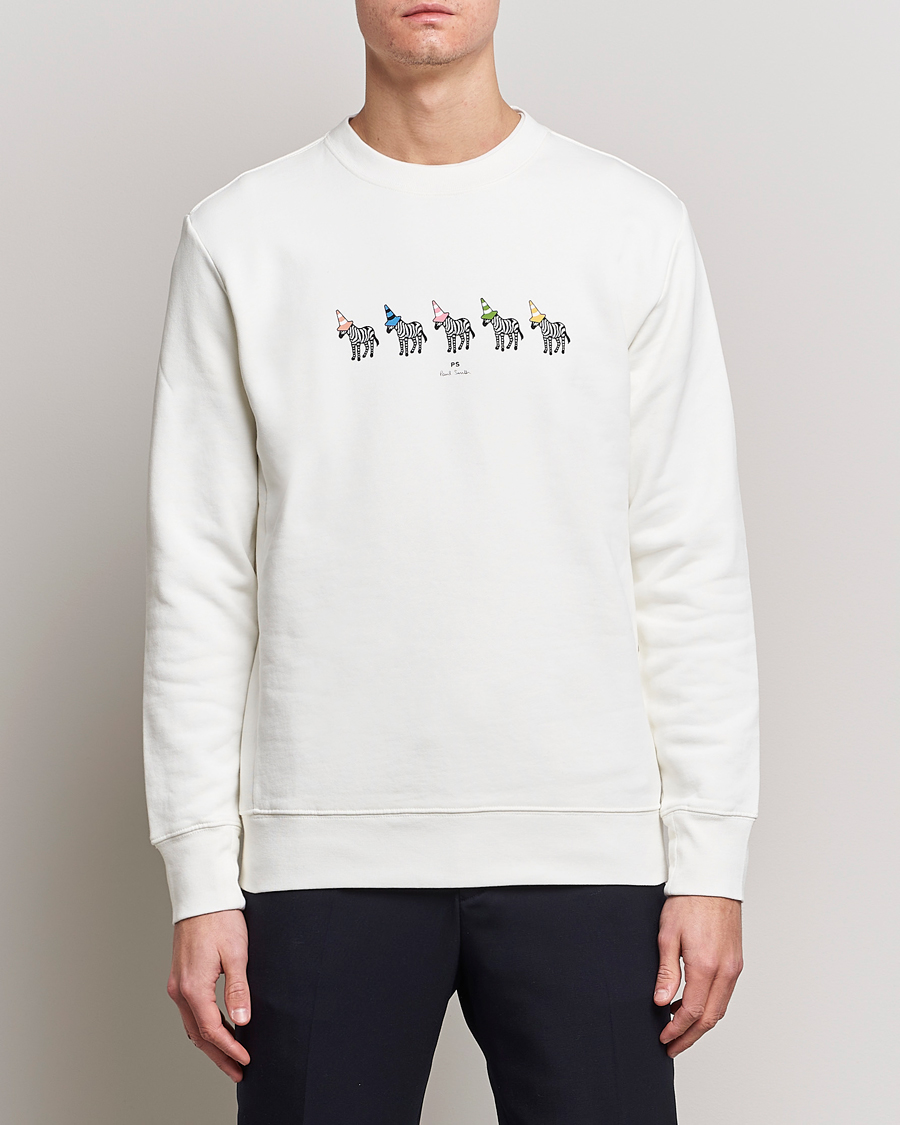 Hombres | Jerséis y prendas de punto | PS Paul Smith | Zebra Organic Cotton Sweatshirt Ecru