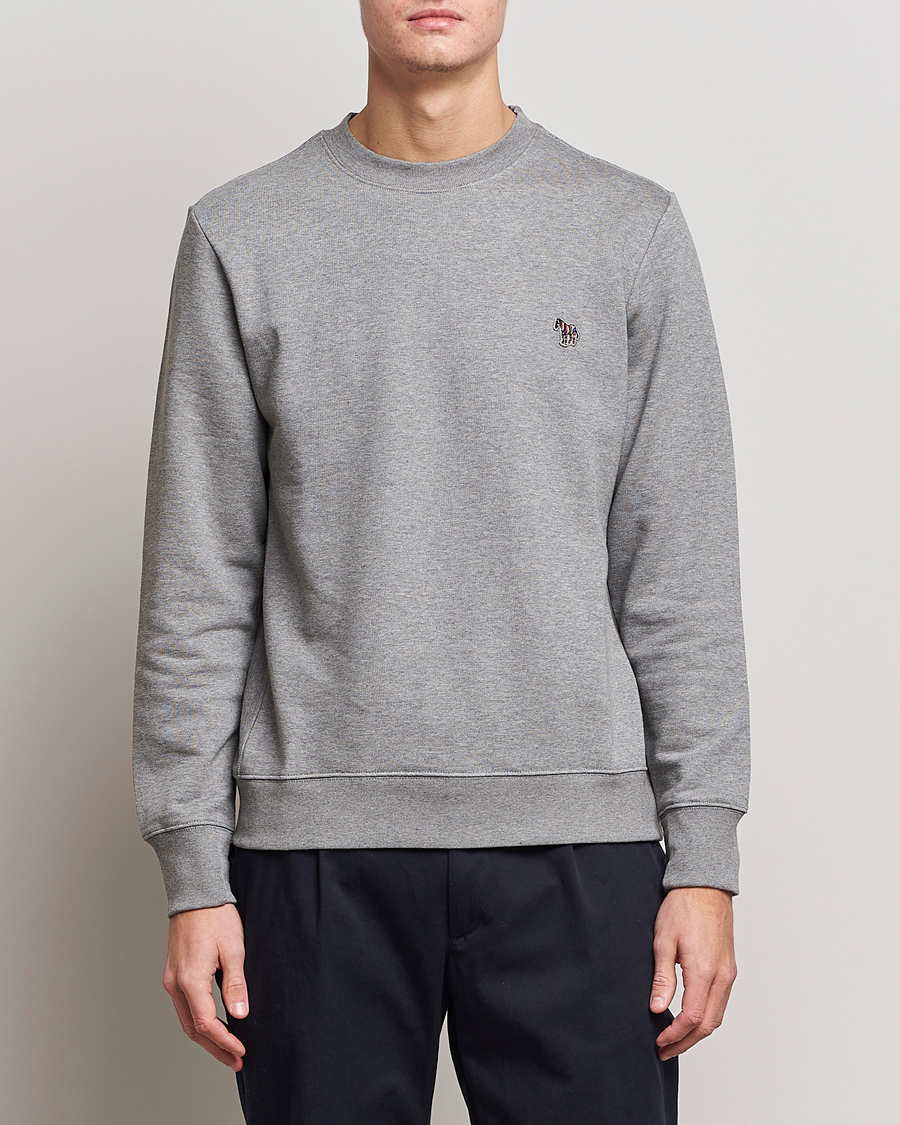 Hombres | Jerséis y prendas de punto | PS Paul Smith | Zebra Organic Cotton Sweatshirt Grey Melange