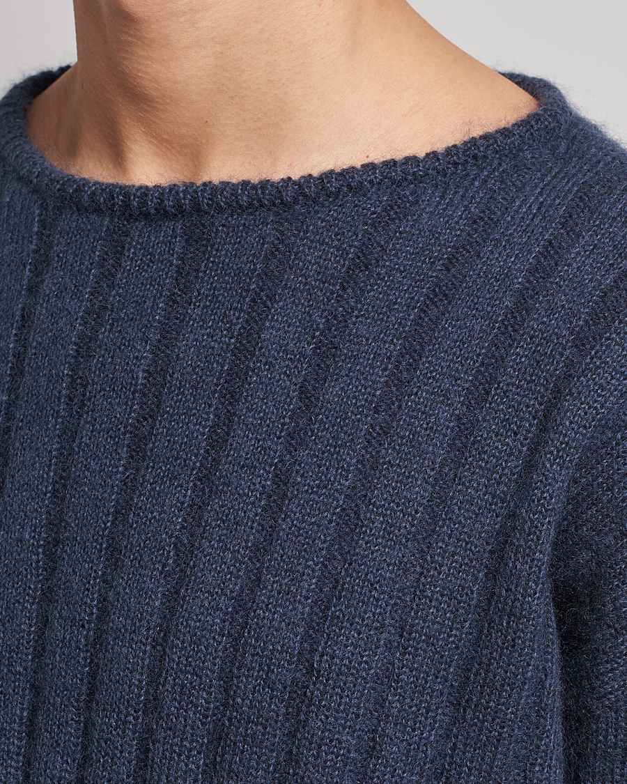 Hombres | Jerséis y prendas de punto | Giorgio Armani | Rib Stitch Mohair Sweater Navy