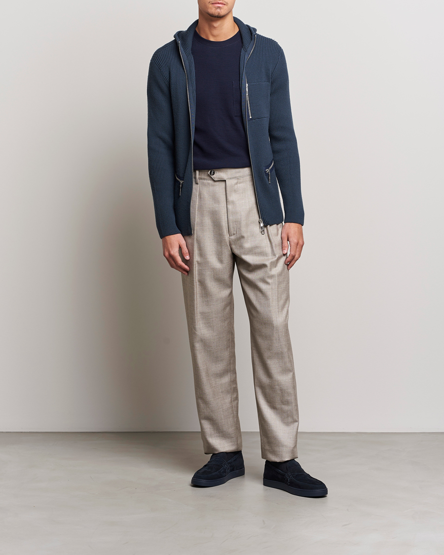 Hombres | Jerséis y prendas de punto | Giorgio Armani | Cardigan Zip Jacket Navy