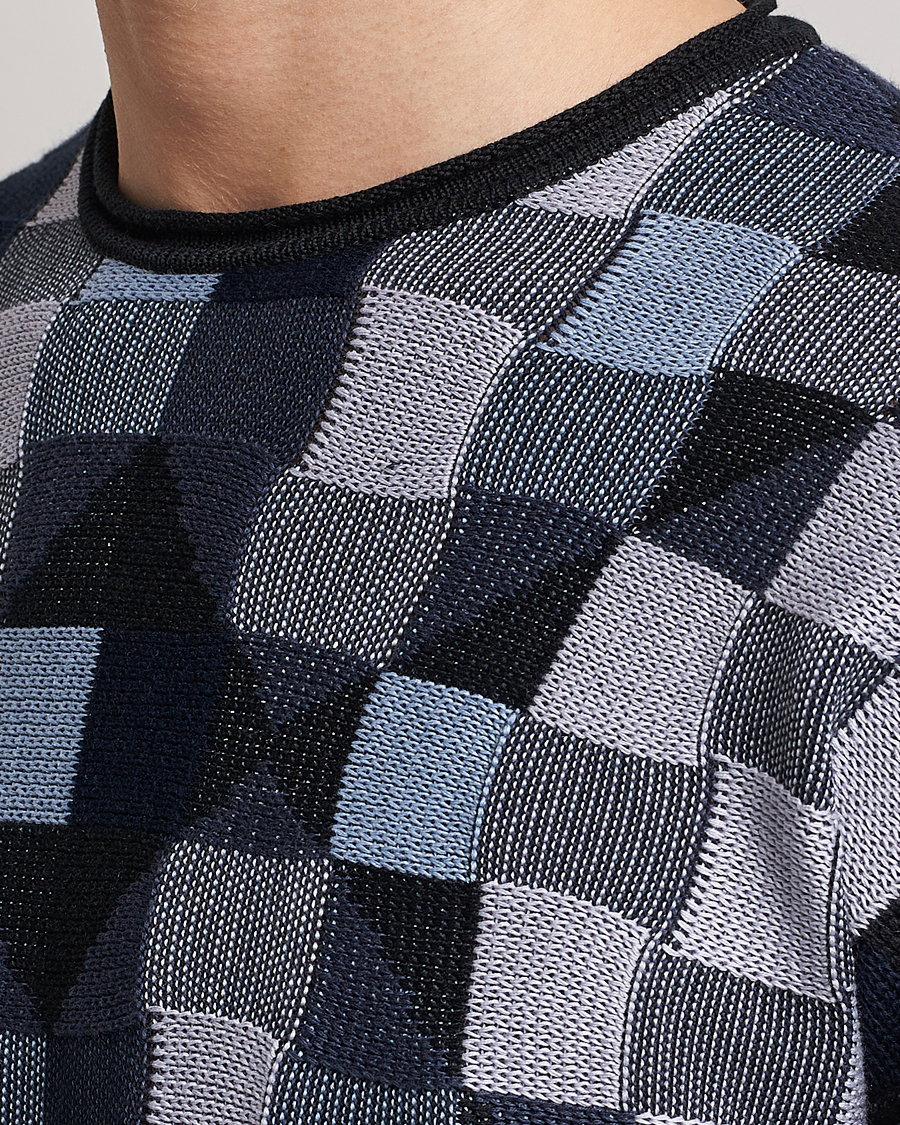 Hombres | Jerséis y prendas de punto | Giorgio Armani | Geometrical Patchwork Sweater Navy/White