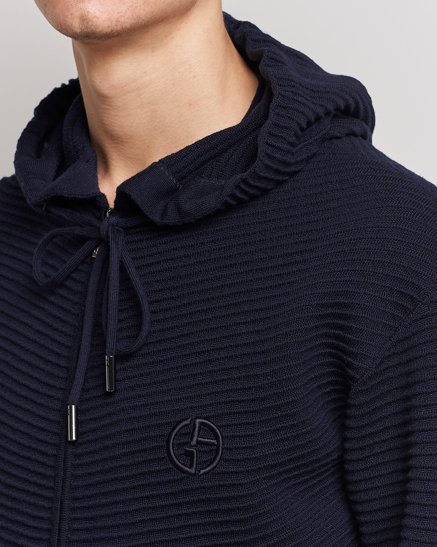 Hombres | Jerséis y prendas de punto | Giorgio Armani | Jacquard Zip Bomber Navy