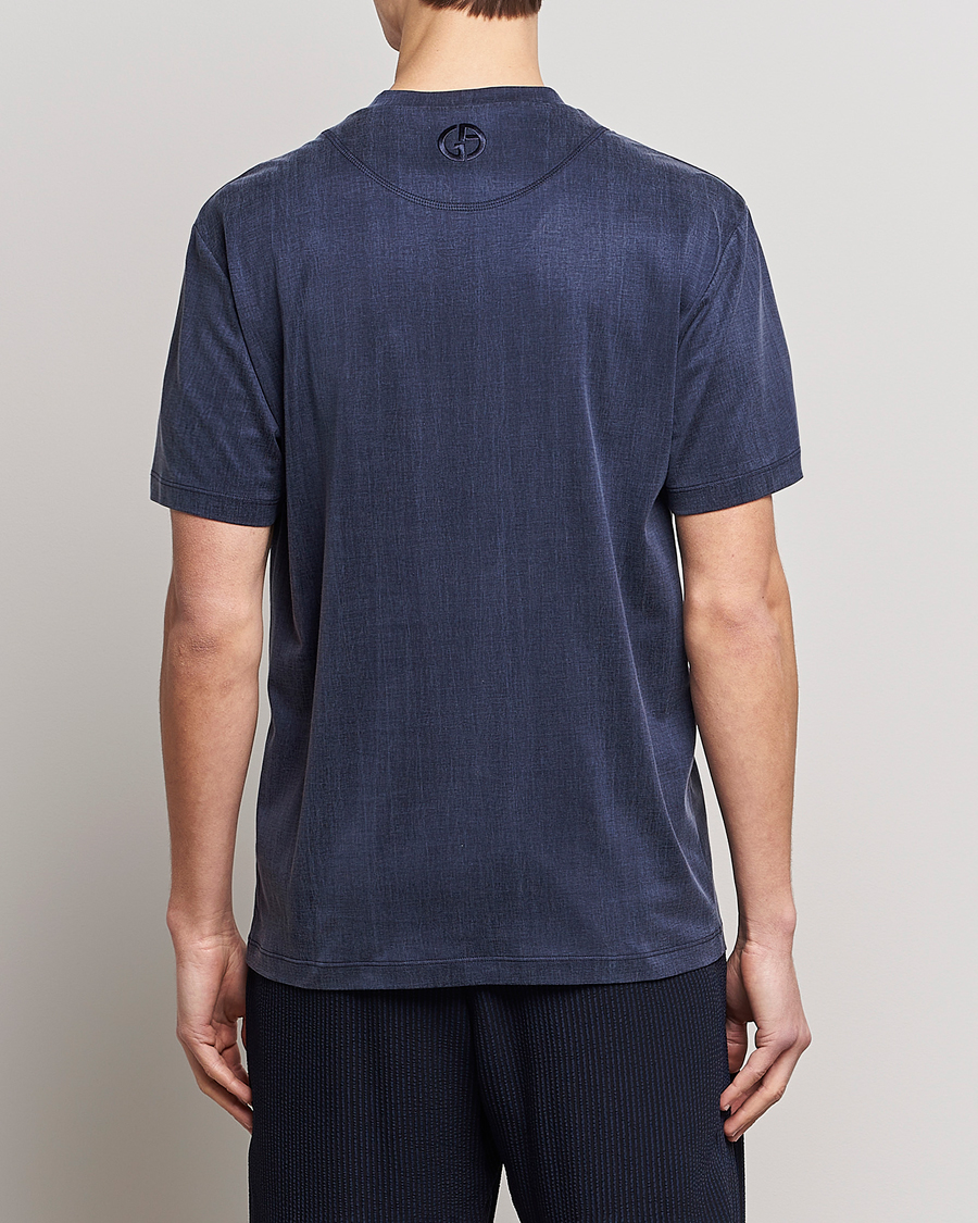 Hombres | Camisetas | Giorgio Armani | Cupro Logo T-Shirt Navy