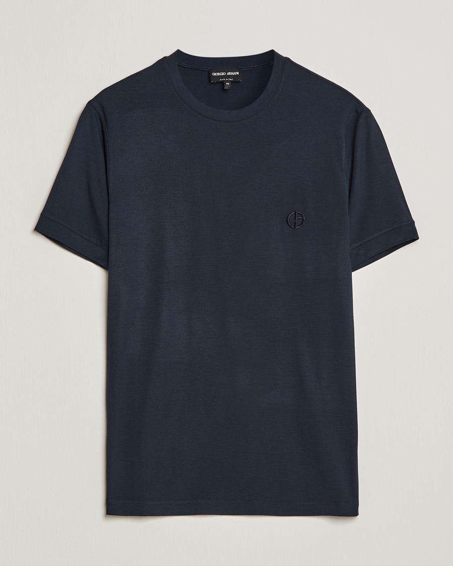 Hombres | Camisetas | Giorgio Armani | Embroidered Logo T-Shirt Navy