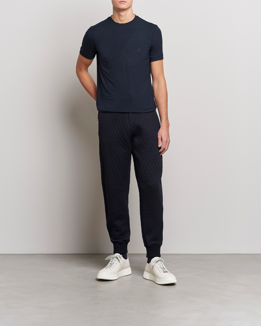 Hombres | Camisetas | Giorgio Armani | Embroidered Logo T-Shirt Navy