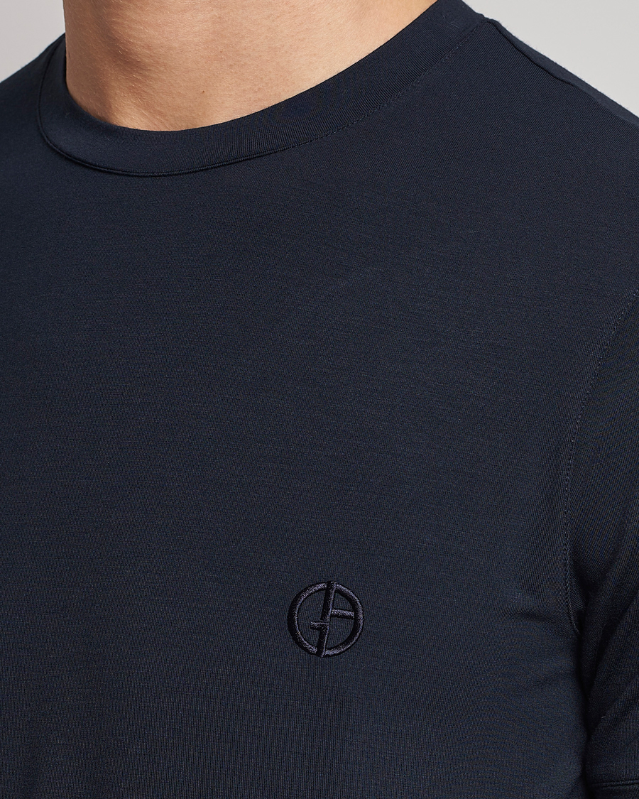 Hombres | Camisetas | Giorgio Armani | Embroidered Logo T-Shirt Navy