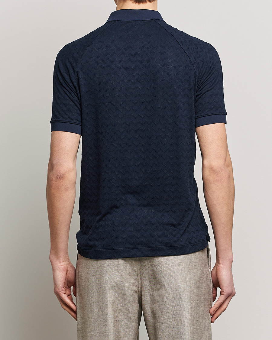 Hombres | Polos | Giorgio Armani | Jacquard Short Sleeve Polo Navy