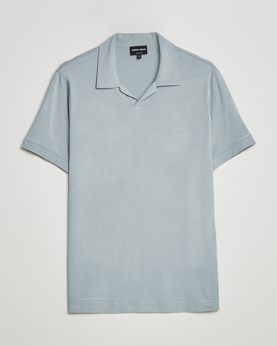 Hombres | Polos | Giorgio Armani | Short Sleeve Stretch Polo Light Grey