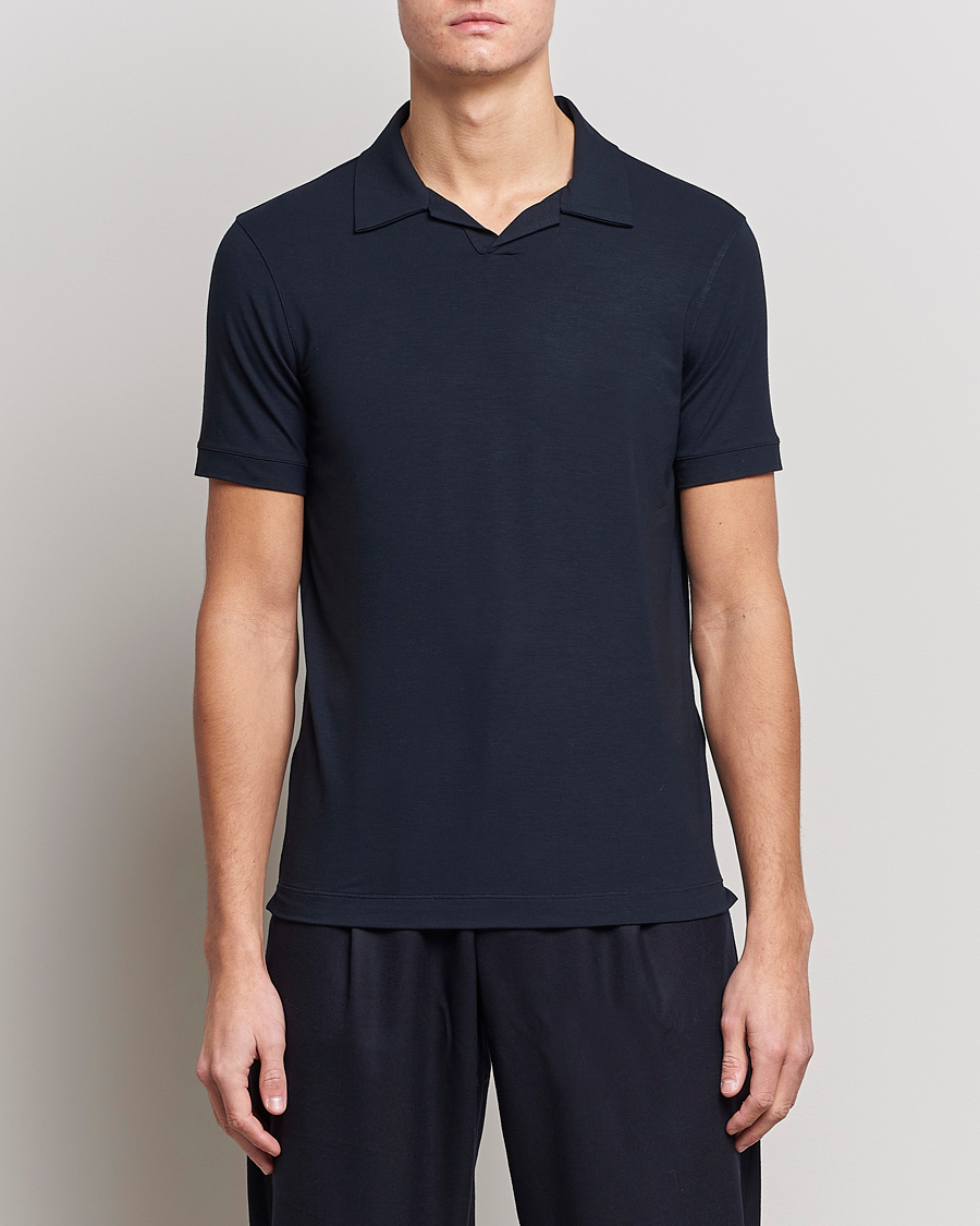 Hombres | Camisas polo de manga corta | Giorgio Armani | Short Sleeve Stretch Polo Navy