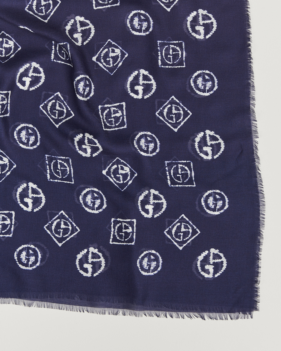 Hombres | Giorgio Armani Woven Logo Scarf Navy | Giorgio Armani | Woven Logo Scarf Navy