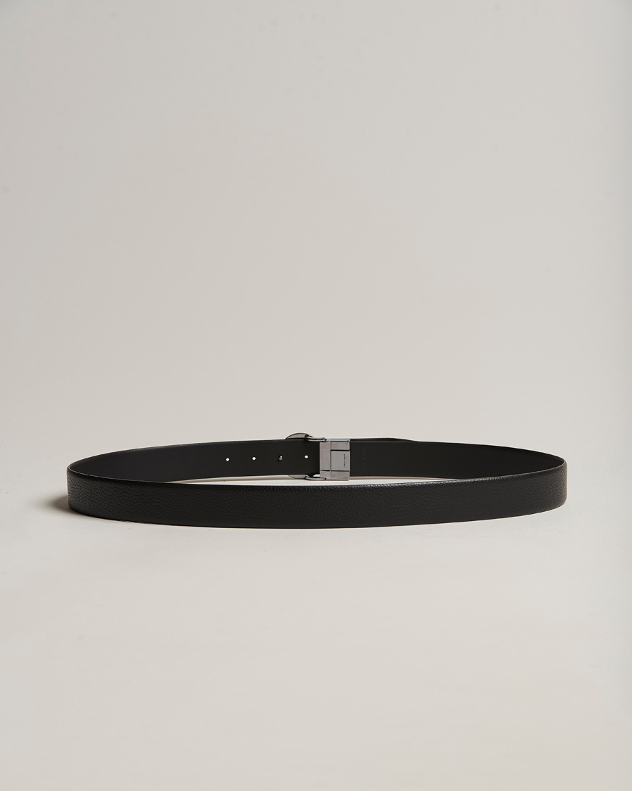 Hombres |  | Giorgio Armani | Reversible Leather Belt Black