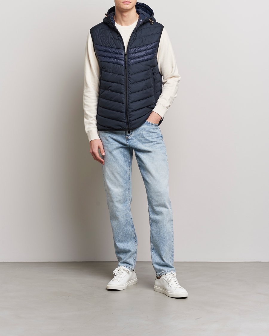 Hombres | Chalecos | BOSS BLACK | Coviltra Down Hooded Vest Dark Blue