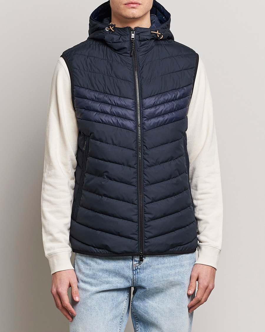 Hombres | Chalecos | BOSS BLACK | Coviltra Down Hooded Vest Dark Blue