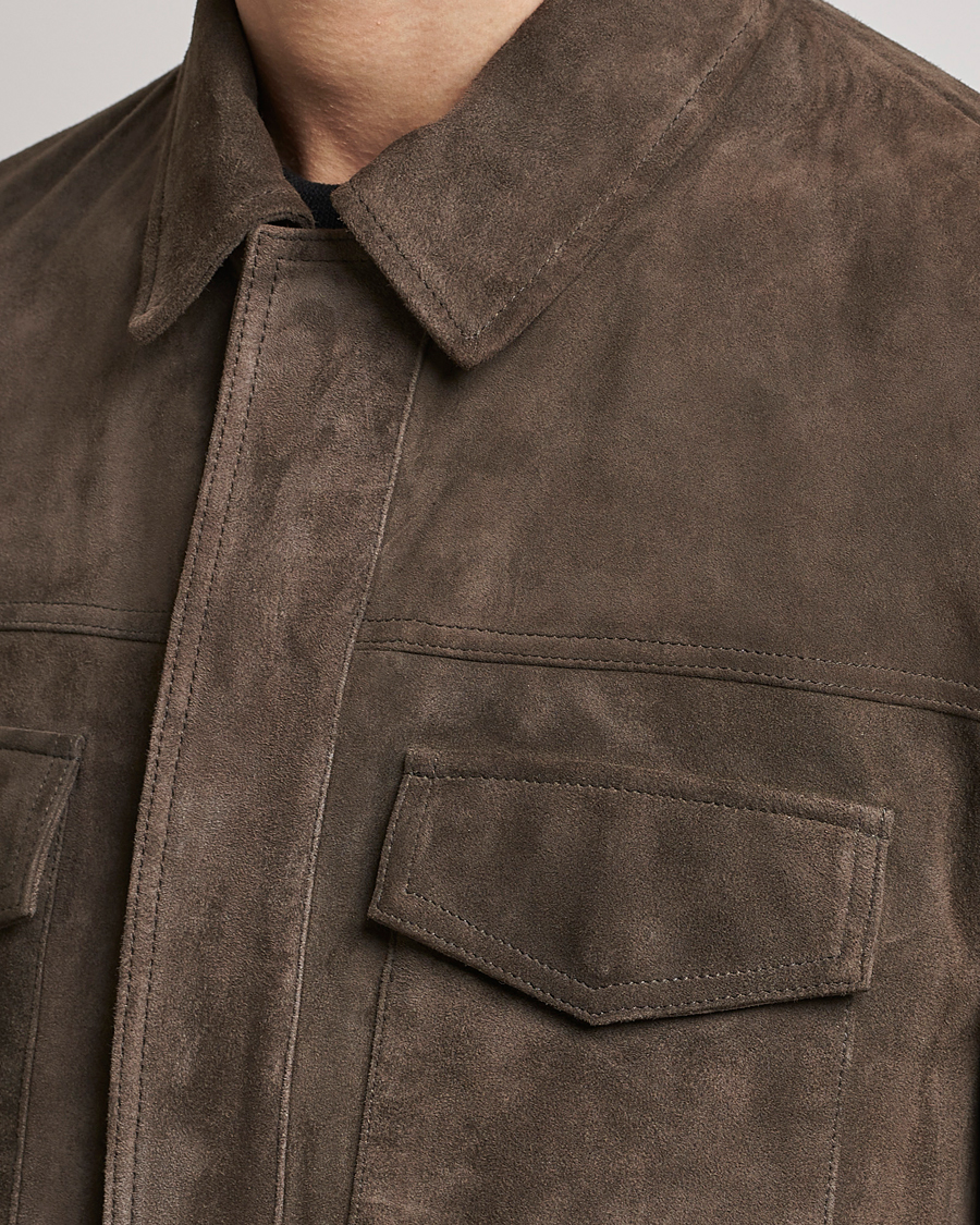 Hombres | Abrigos y chaquetas | BOSS BLACK | Mucker Suede Jacket Dark Grey
