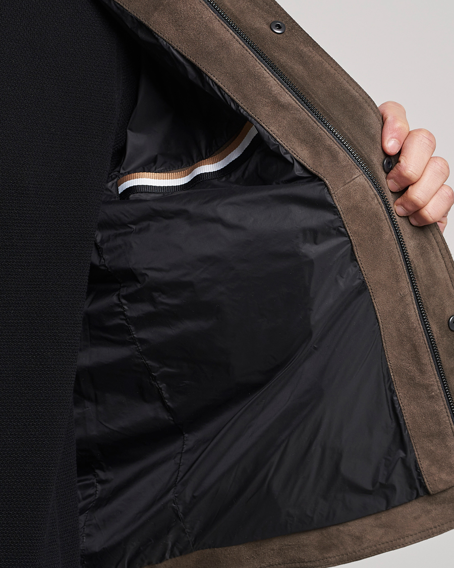 Hombres | Abrigos y chaquetas | BOSS BLACK | Mucker Suede Jacket Dark Grey