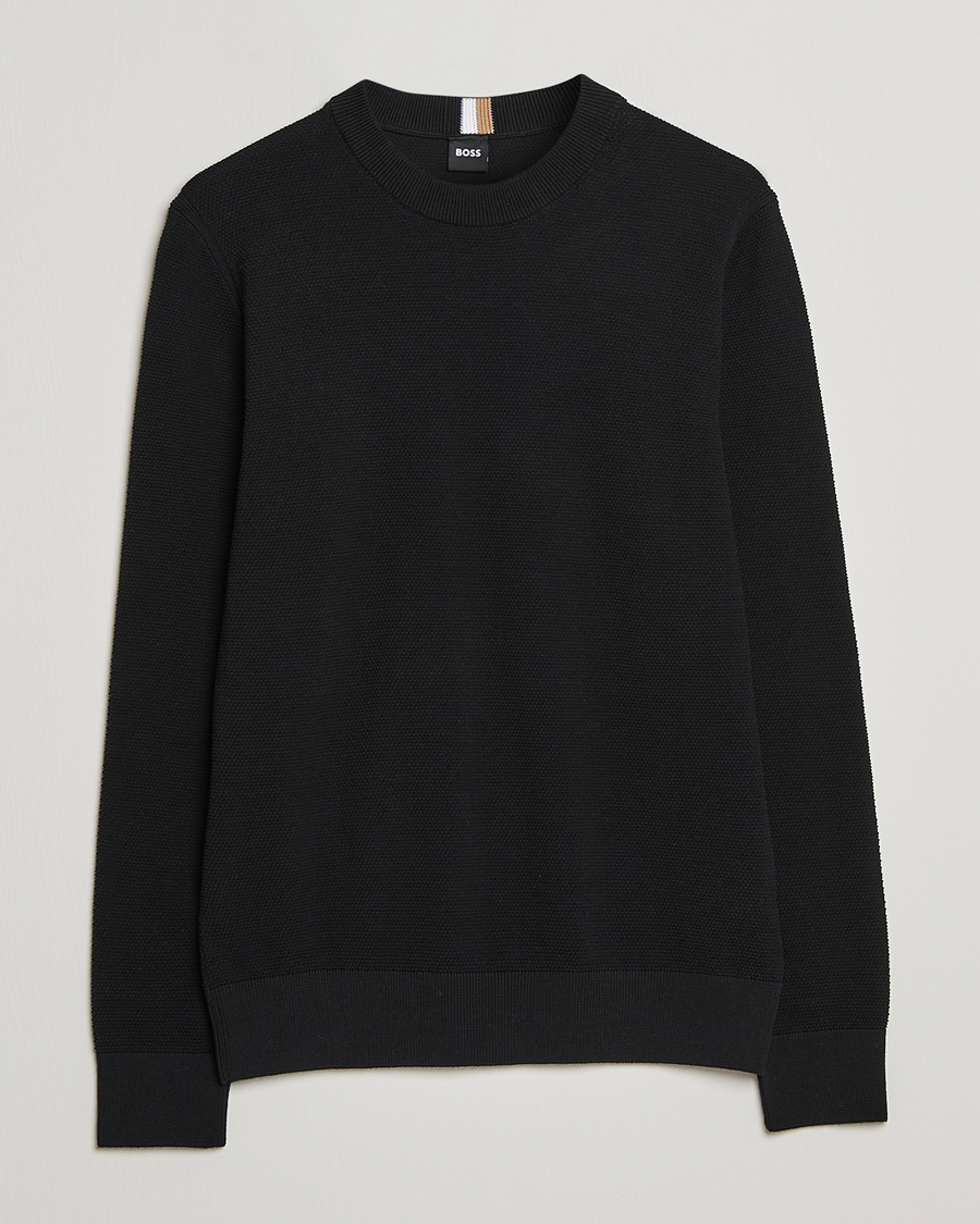 Hombres | Jerséis y prendas de punto | BOSS BLACK | Ecaio Knitted Sweater Black