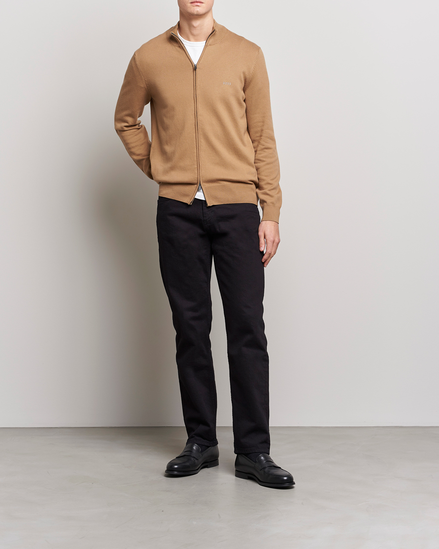 Hombres | Jerséis y prendas de punto | BOSS BLACK | Palano Knitted Full-Zip Medium Beige