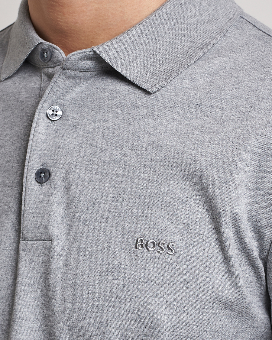 Hombres | Jerséis y prendas de punto | BOSS BLACK | Pado Knitted Polo Shirt Silver