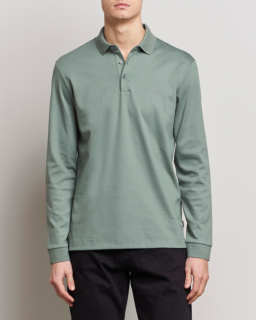 Hombres | Jerséis y prendas de punto | BOSS BLACK | Pado Knitted Polo Shirt Open Green