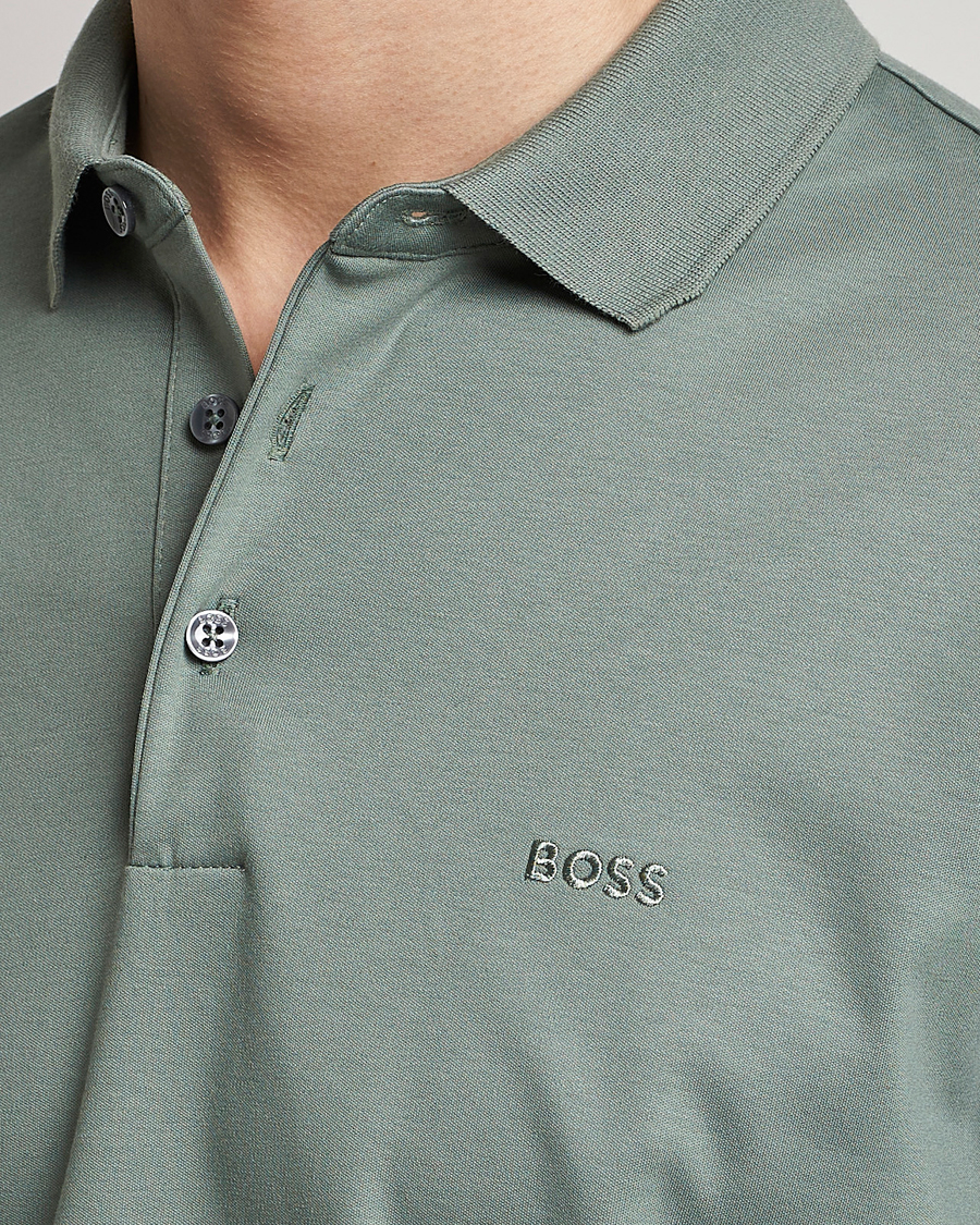 Hombres | Jerséis y prendas de punto | BOSS BLACK | Pado Knitted Polo Shirt Open Green