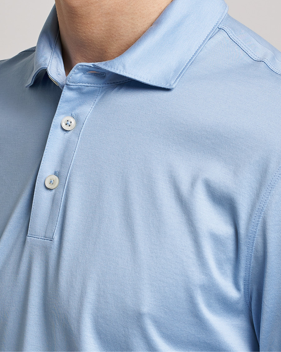 Hombres | Polos | BOSS BLACK | Press Cotton/Lyocell Polo Open Blue