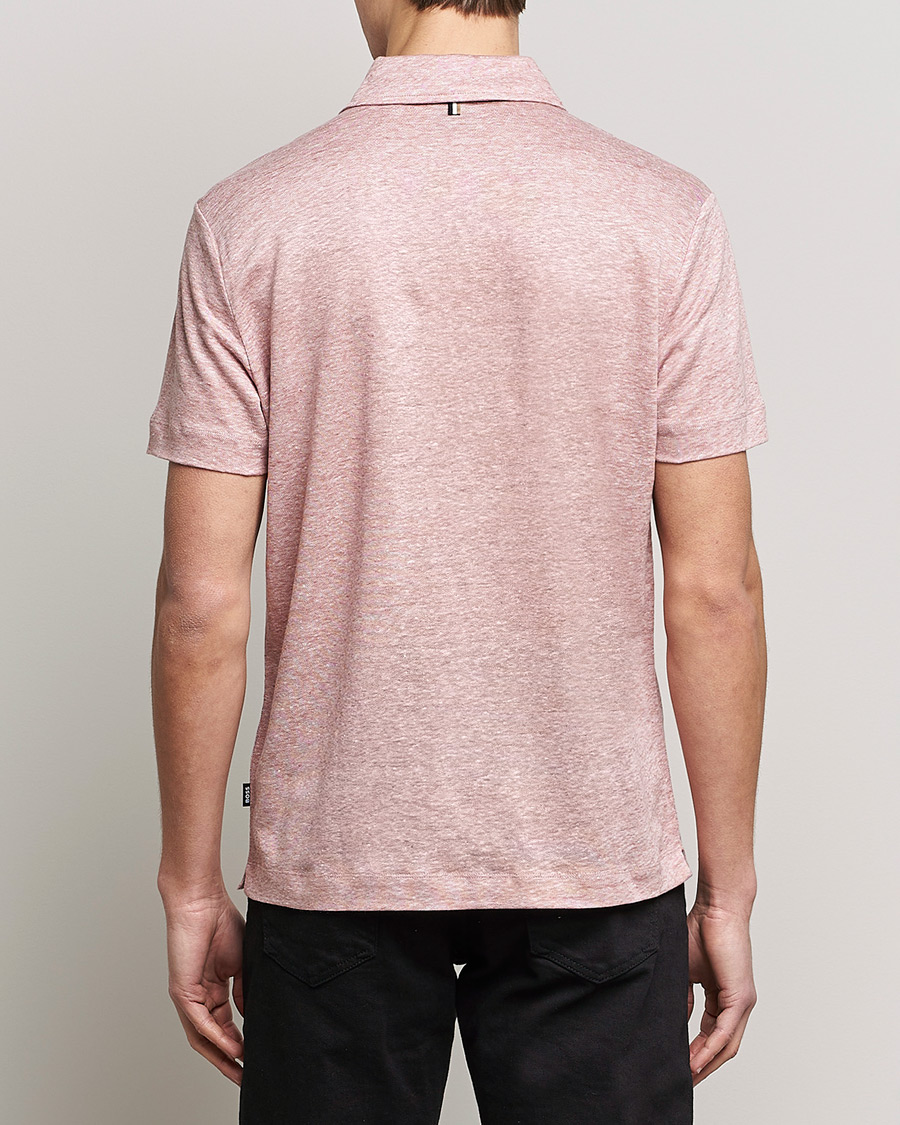 Hombres | Polos | BOSS BLACK | Press Linen Polo Open Pink