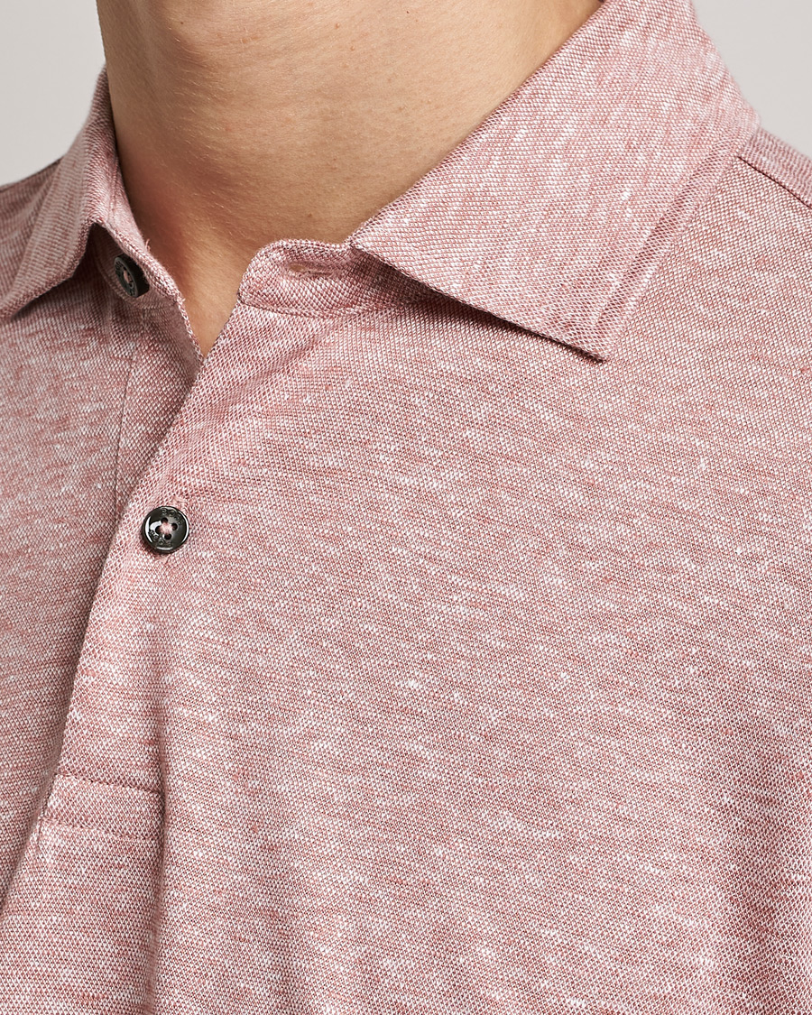 Hombres | Polos | BOSS BLACK | Press Linen Polo Open Pink