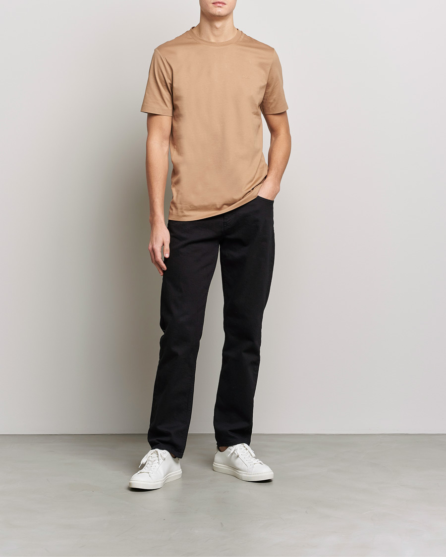 Hombres | Camisetas | BOSS BLACK | Thompson Logo Crew Neck T-Shirt Medium Beige