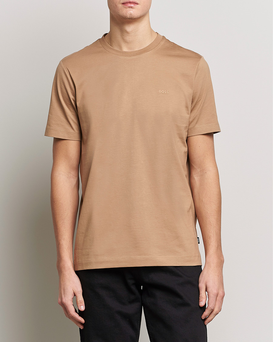 Hombres | Camisetas | BOSS BLACK | Thompson Logo Crew Neck T-Shirt Medium Beige