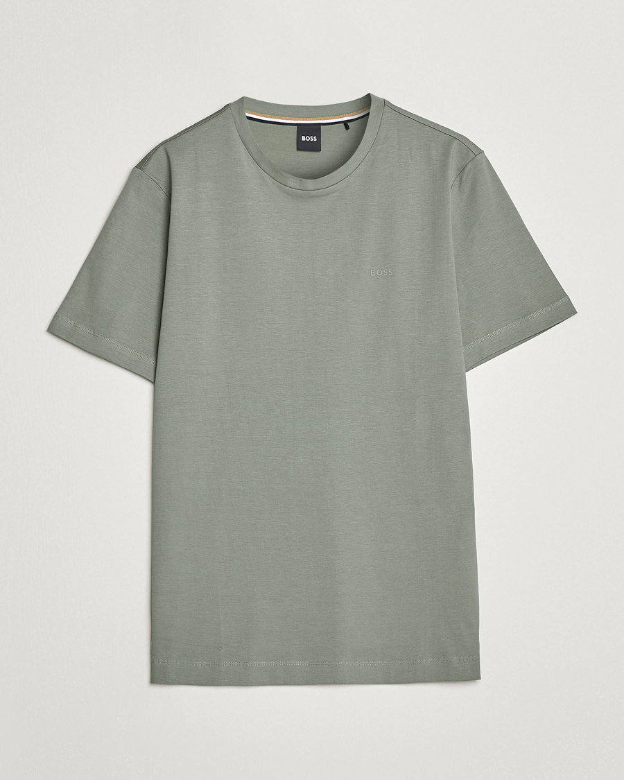 Hombres | Camisetas | BOSS BLACK | Thompson Logo Crew Neck T-Shirt Open Green