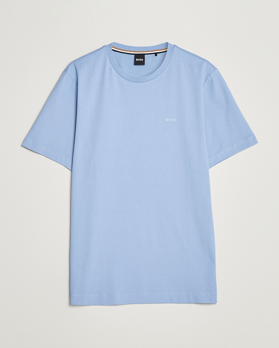 Hombres | Camisetas | BOSS BLACK | Thompson Logo Crew Neck T-Shirt Open Blue