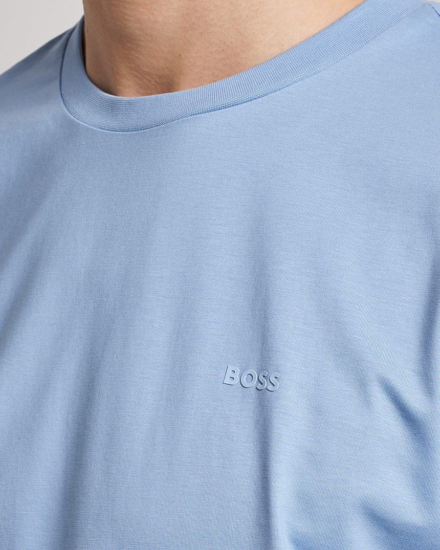 Hombres | Camisetas | BOSS BLACK | Thompson Logo Crew Neck T-Shirt Open Blue
