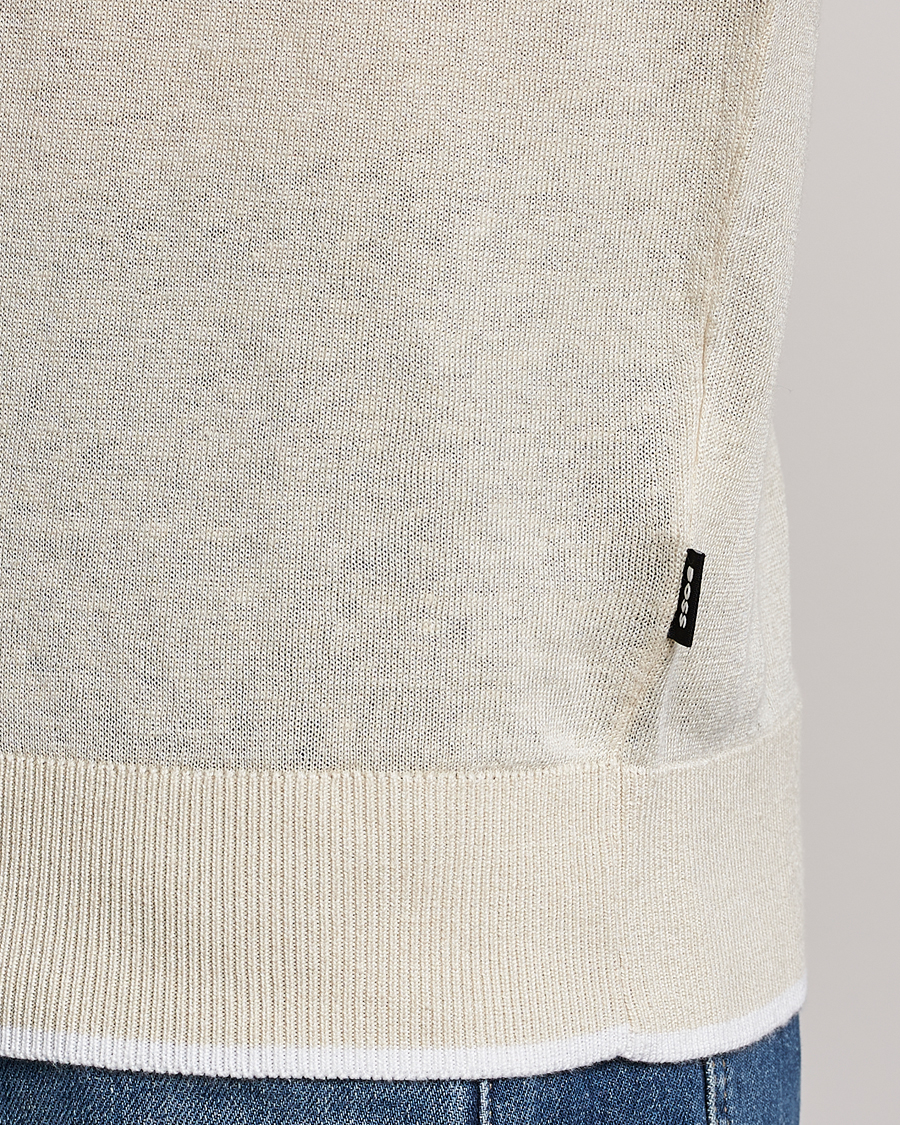 Hombres | Camisetas | BOSS BLACK | Giacco Knitted Crew Neck T-Shirt Open White