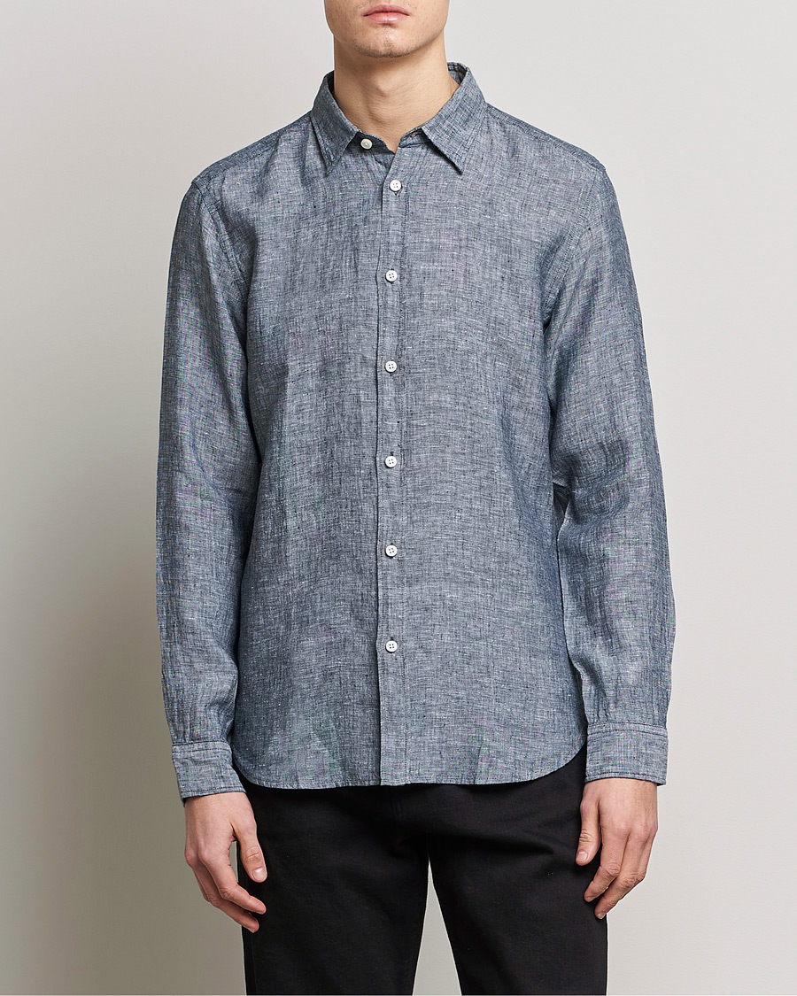 Hombres | Camisas | BOSS BLACK | Liam Linen Shirt Dark Blue