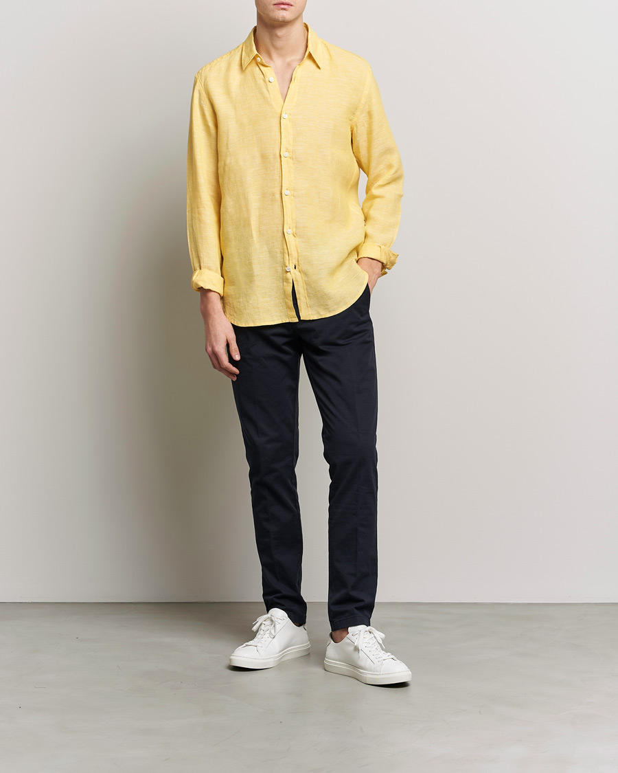 Hombres | Camisas | BOSS BLACK | Liam Linen Shirt Bright Yellow