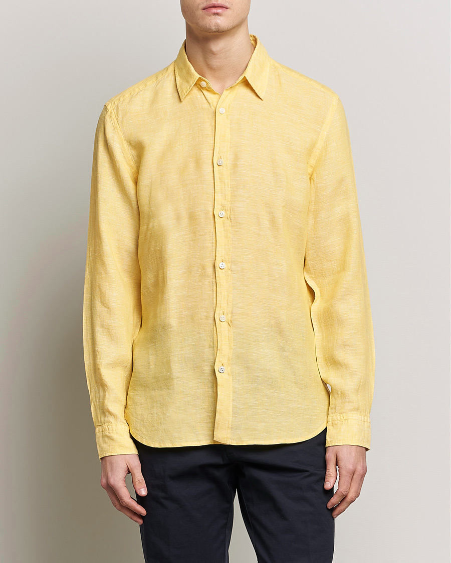 Hombres | Camisas | BOSS BLACK | Liam Linen Shirt Bright Yellow