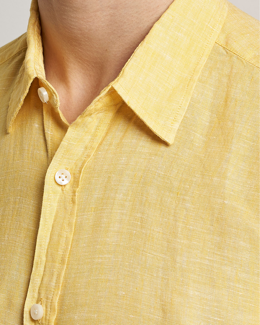 Hombres | Camisas | BOSS BLACK | Liam Linen Shirt Bright Yellow