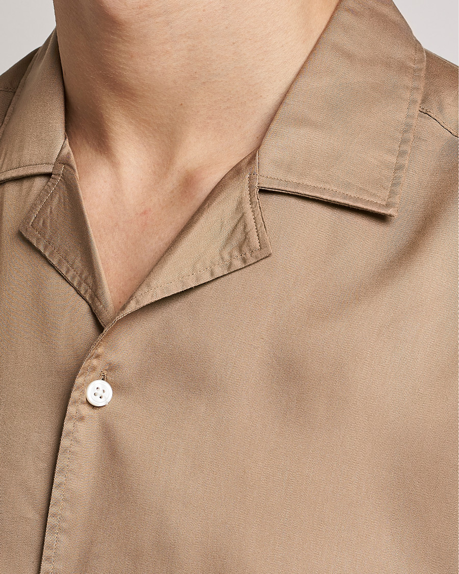 Hombres | Camisas | BOSS BLACK | Lars Resort Collar Short Sleeve Medium Beige