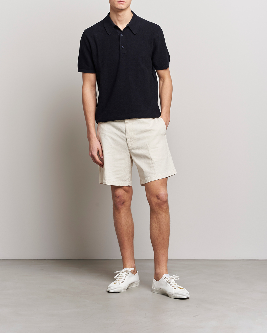 Hombres | Pantalones cortos | BOSS BLACK | Karlos Cotton/Linen Shorts Open White