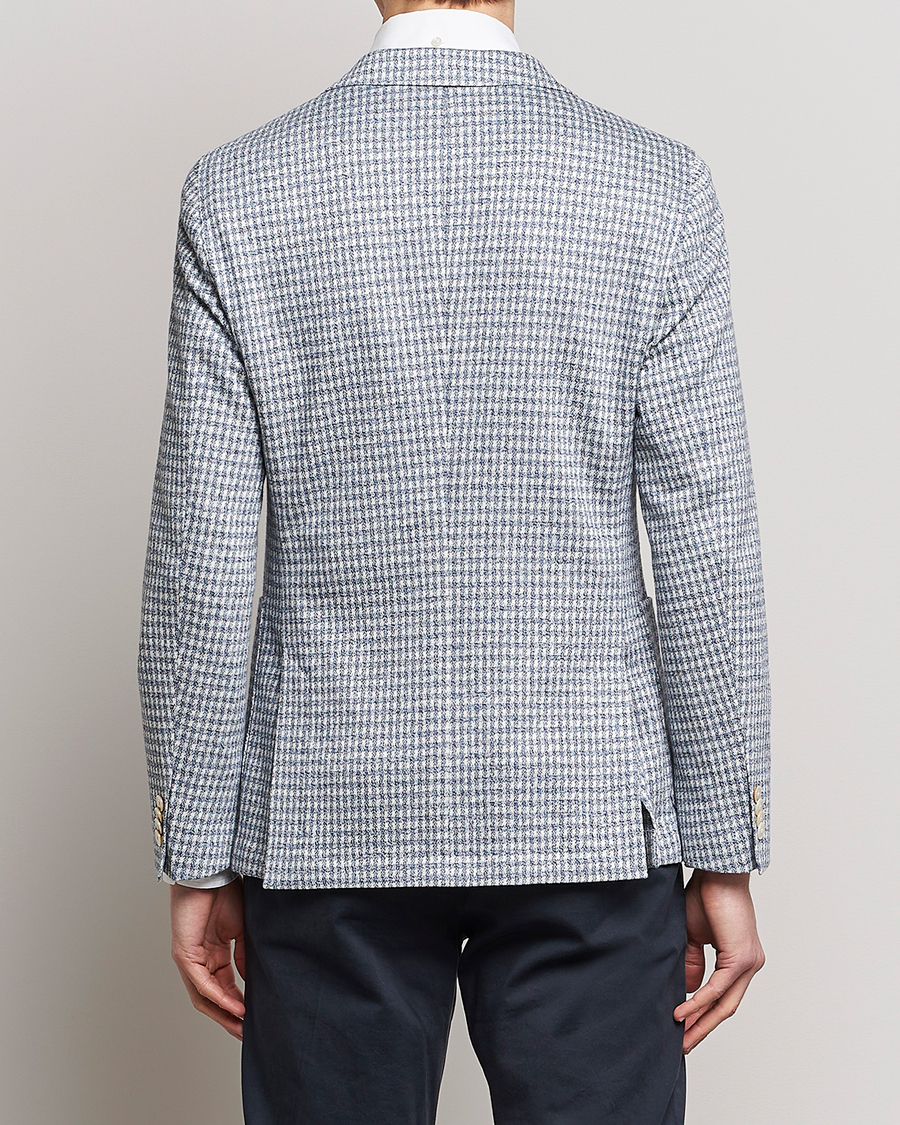 Hombres | Blazers | BOSS BLACK | Hanry Linen/Cotton Structured Blazer Open Blue