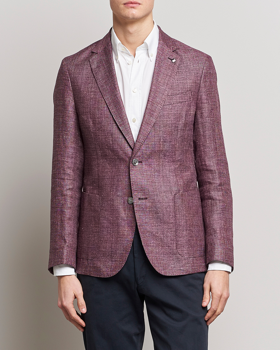 Hombres | Blazers | BOSS BLACK | Hanry Linen/Wool Blazer Dark Red