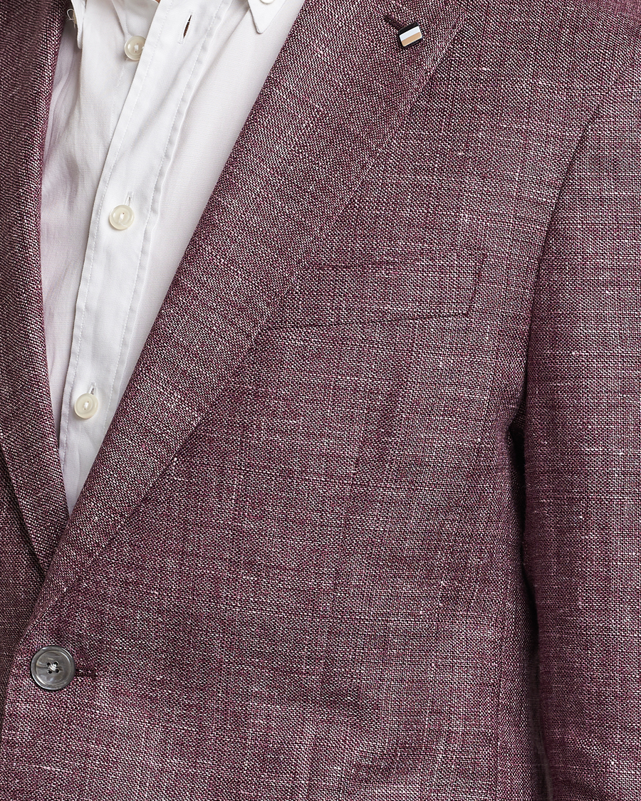 Hombres | Blazers | BOSS BLACK | Hanry Linen/Wool Blazer Dark Red