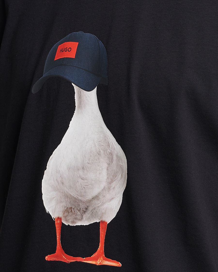 Hombres | Camisetas | HUGO | Ducky Printed Crew Neck T-Shirt Black