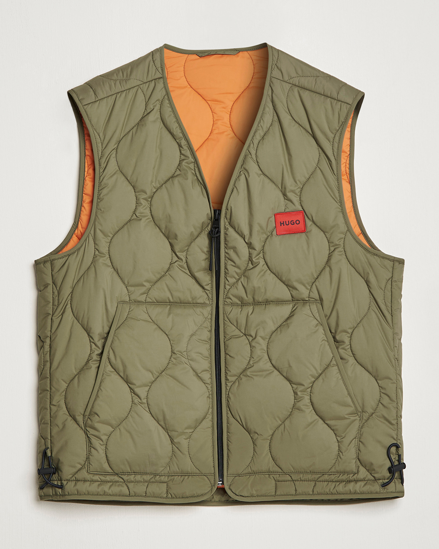 Hombres | Chalecos | HUGO | Bethano Onion Quilt Vest Open Green