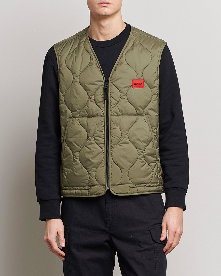 Hombres | Chalecos | HUGO | Bethano Onion Quilt Vest Open Green