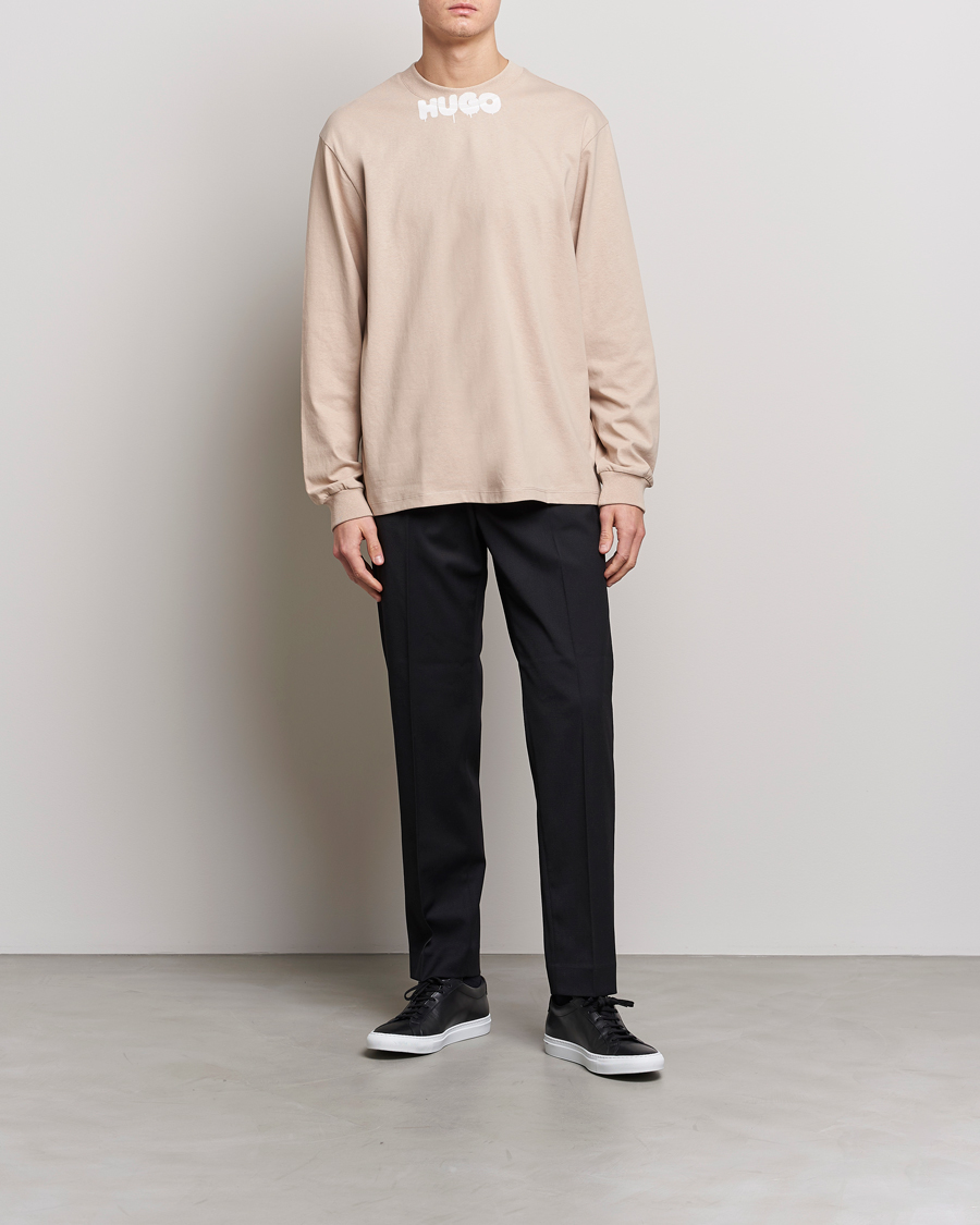 Hombres | Jerséis y prendas de punto | HUGO | Dotopaxi Logo Crew Neck Sweatshirt Light Beige