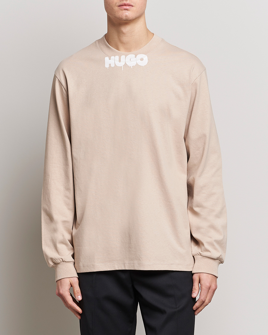 Hombres | Jerséis y prendas de punto | HUGO | Dotopaxi Logo Crew Neck Sweatshirt Light Beige