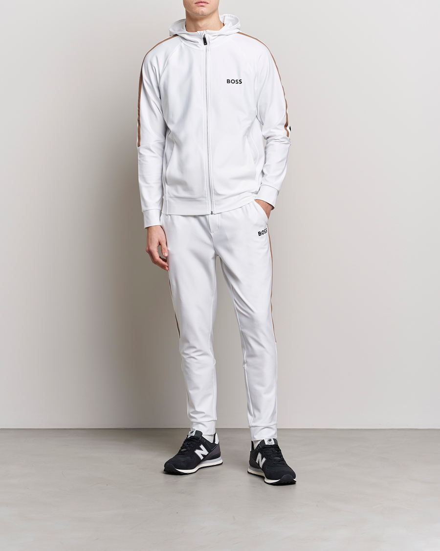 Hombres | Jerséis y prendas de punto | BOSS GREEN | Sicon Performance Full-Zip Hoodie White