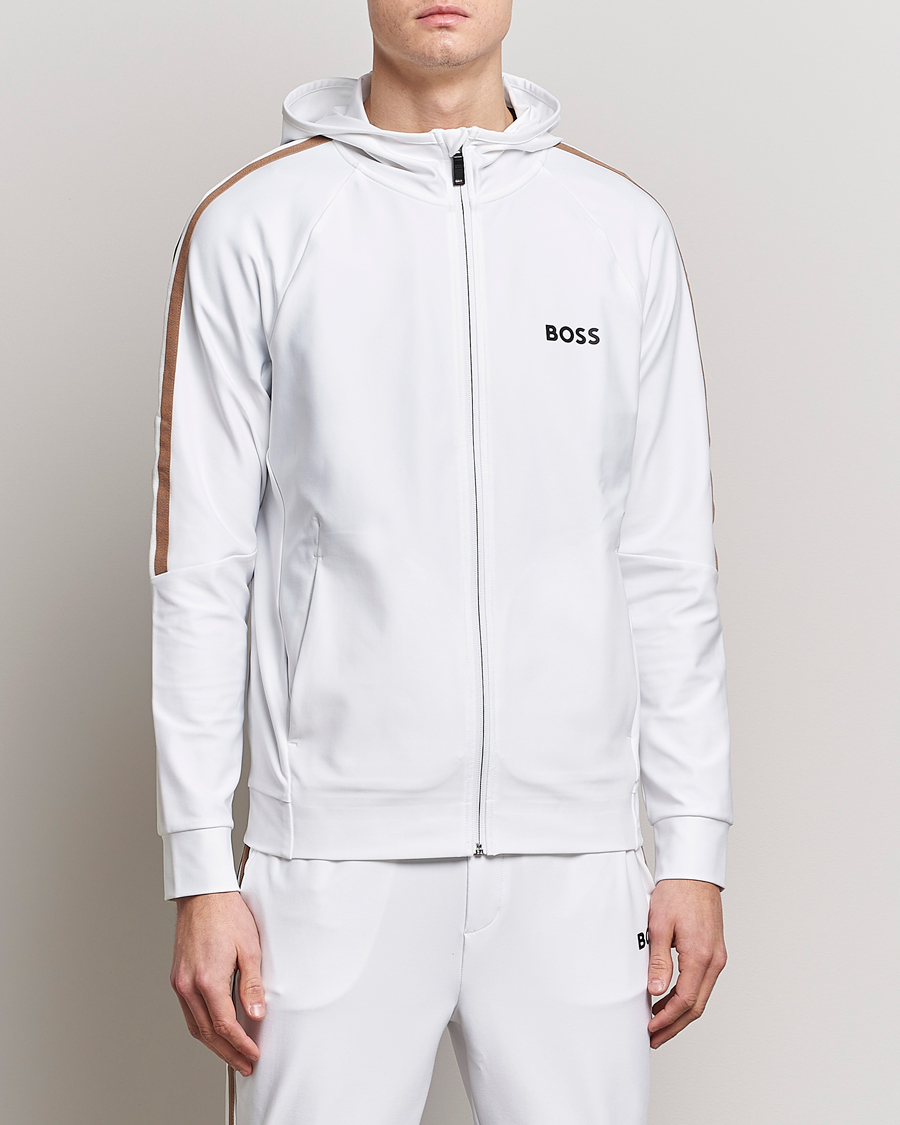 Hombres | Jerséis y prendas de punto | BOSS GREEN | Sicon Performance Full-Zip Hoodie White